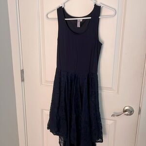 Francesa’s Blue Asymmetrical Lace Dress